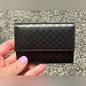Gucci guccissima black card holder